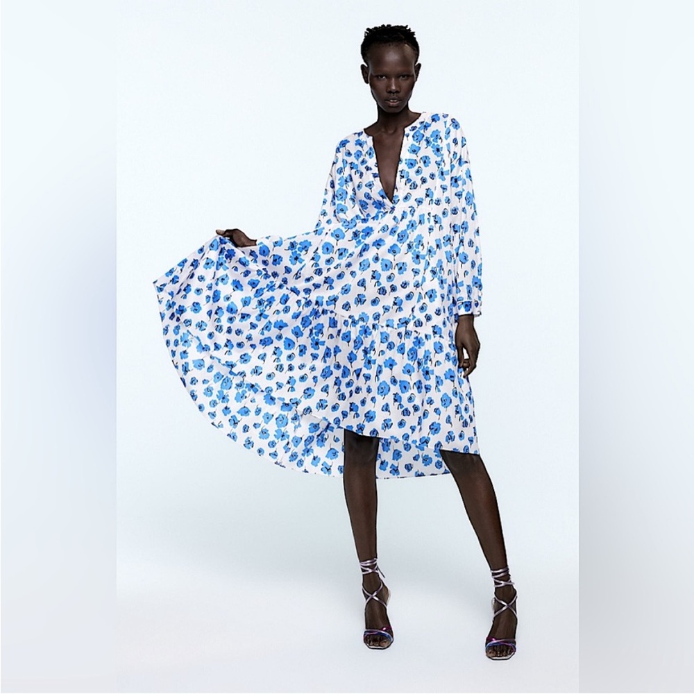 Zara High Low Floral Dress